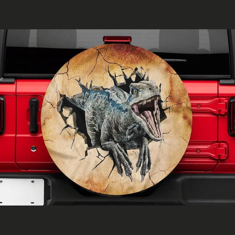 Inktee Store - Dinosaur Appears Custom Tire Cover Image