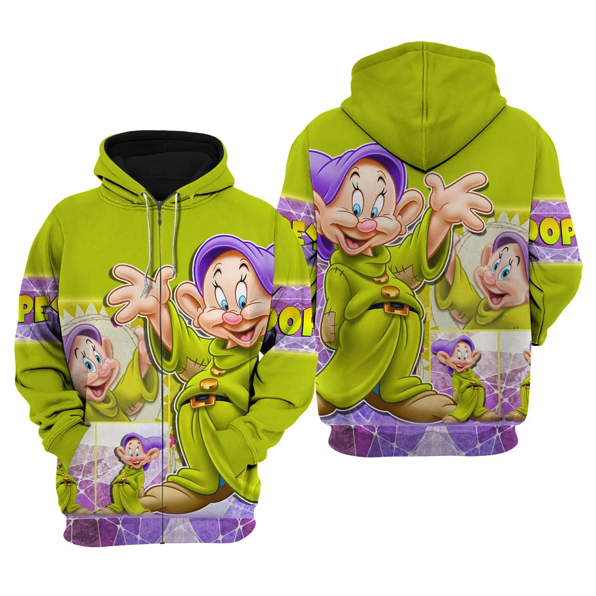 Disney Dopey Dwarf Disney Graphic Cartoon Outfits Clothing Men Women Kids Toddlers Hoodie 3D