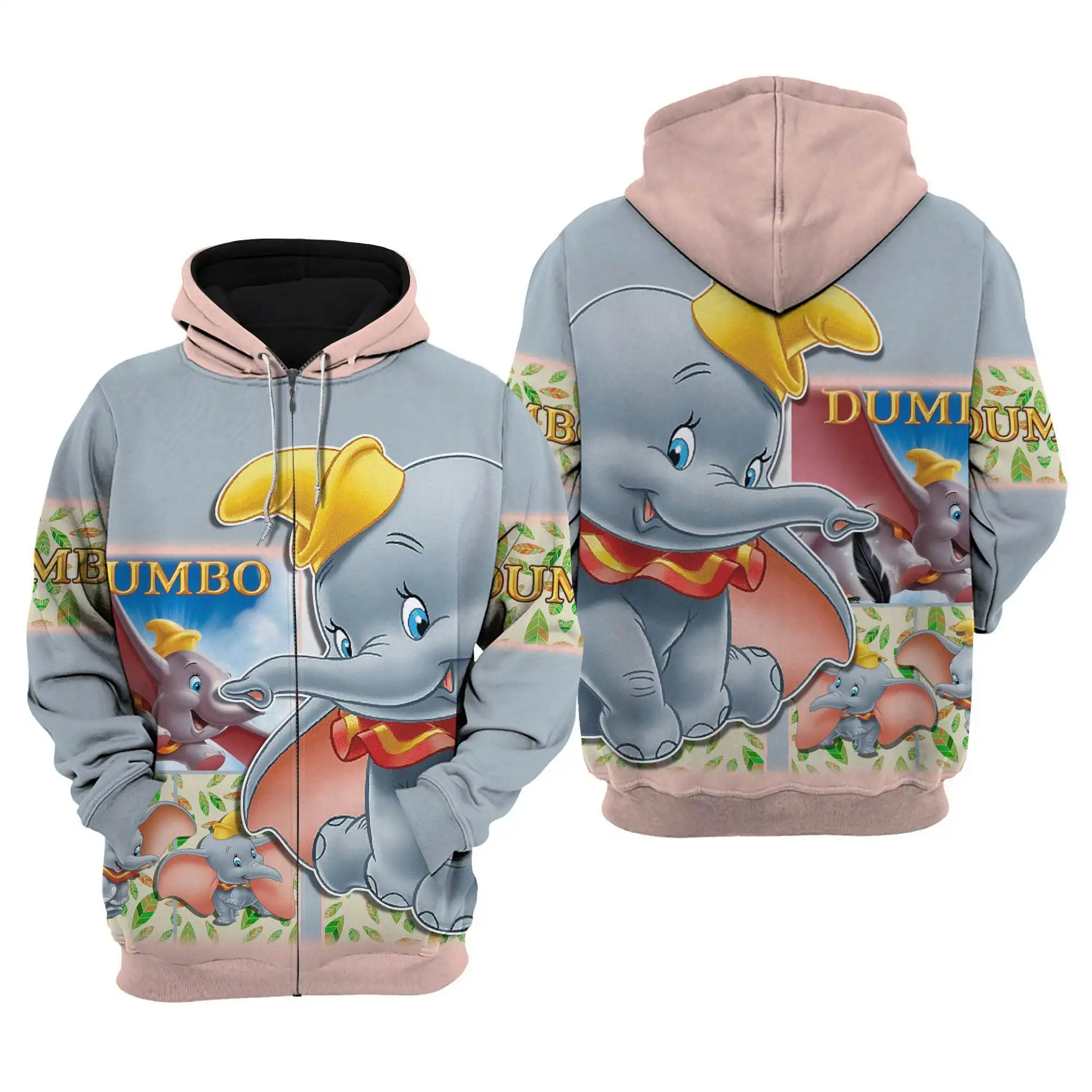 Disney Funny Dumbo Elephant Disney Graphic Cartoon Outfits Clothing Men Women Kids Toddlers Hoodie 3D