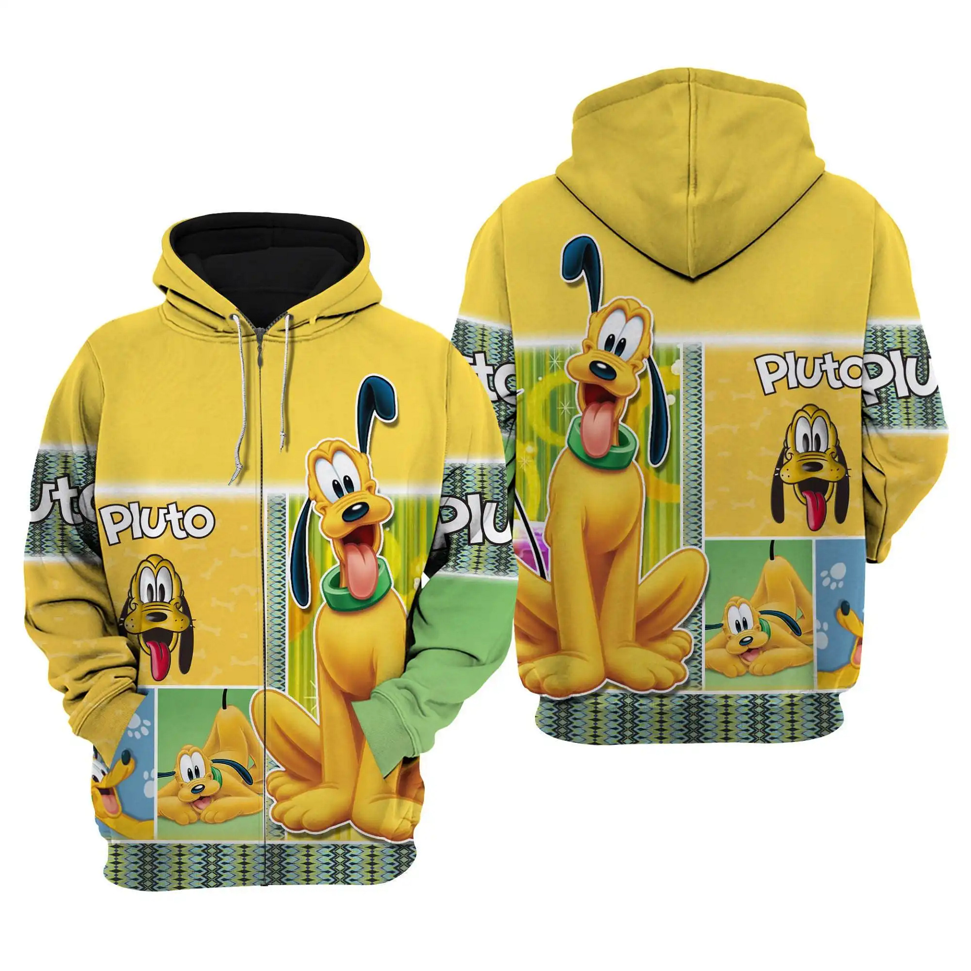 Disney Pluto Dog Disney Graphic Cartoon Outfits Clothing Men Women Kids Toddlers Hoodie 3D