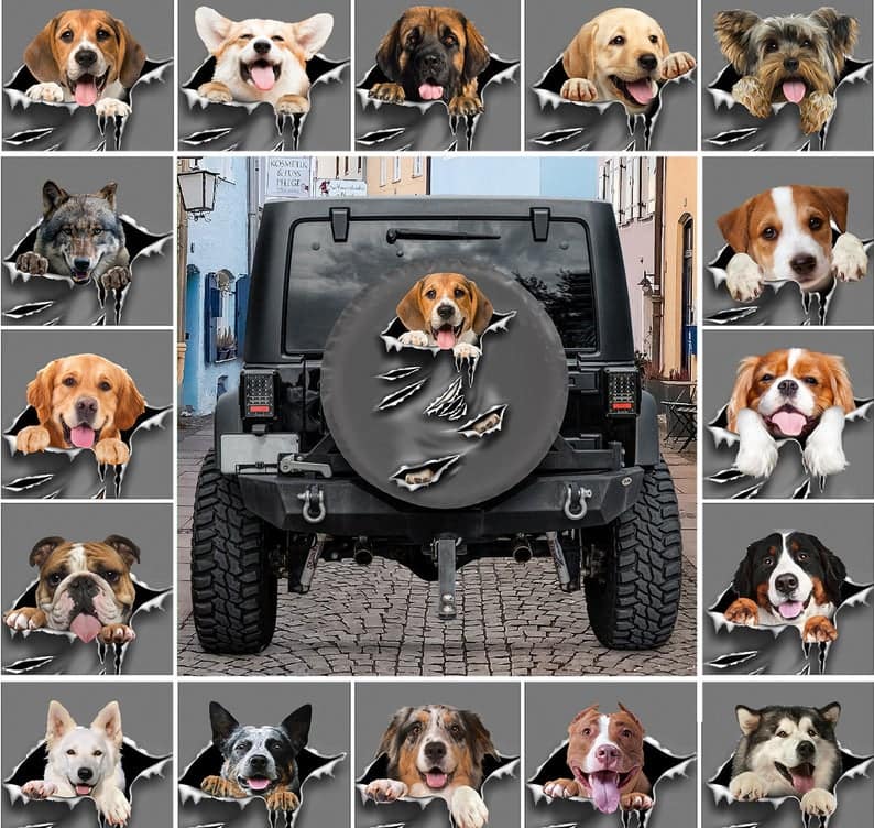 Inktee Store - Dog Picture Custom Tire Cover Image