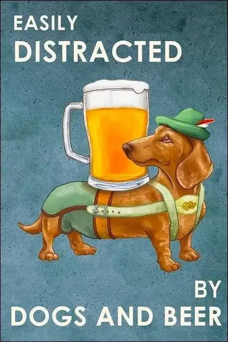 Dogs And Beer Poster