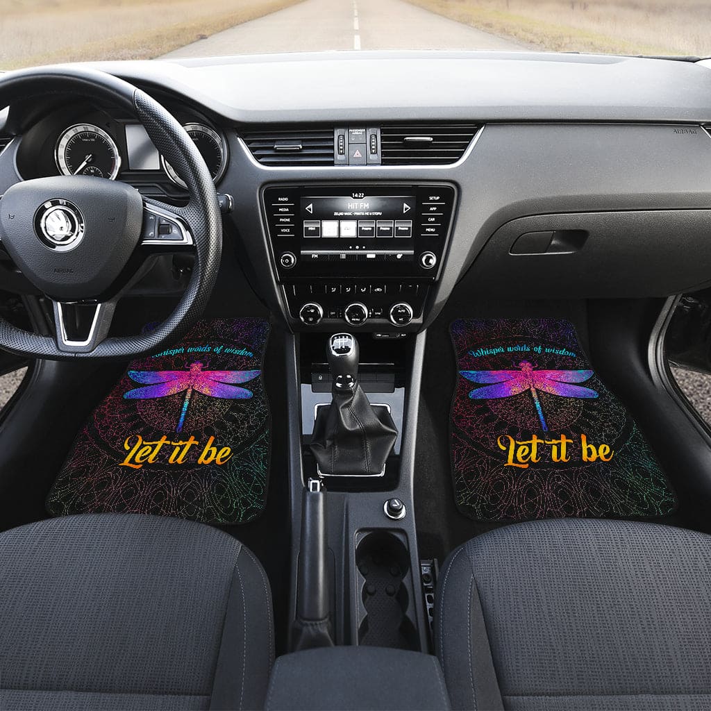 Inktee Store - Dragon Fly Let It Be Car Floor Mats Image