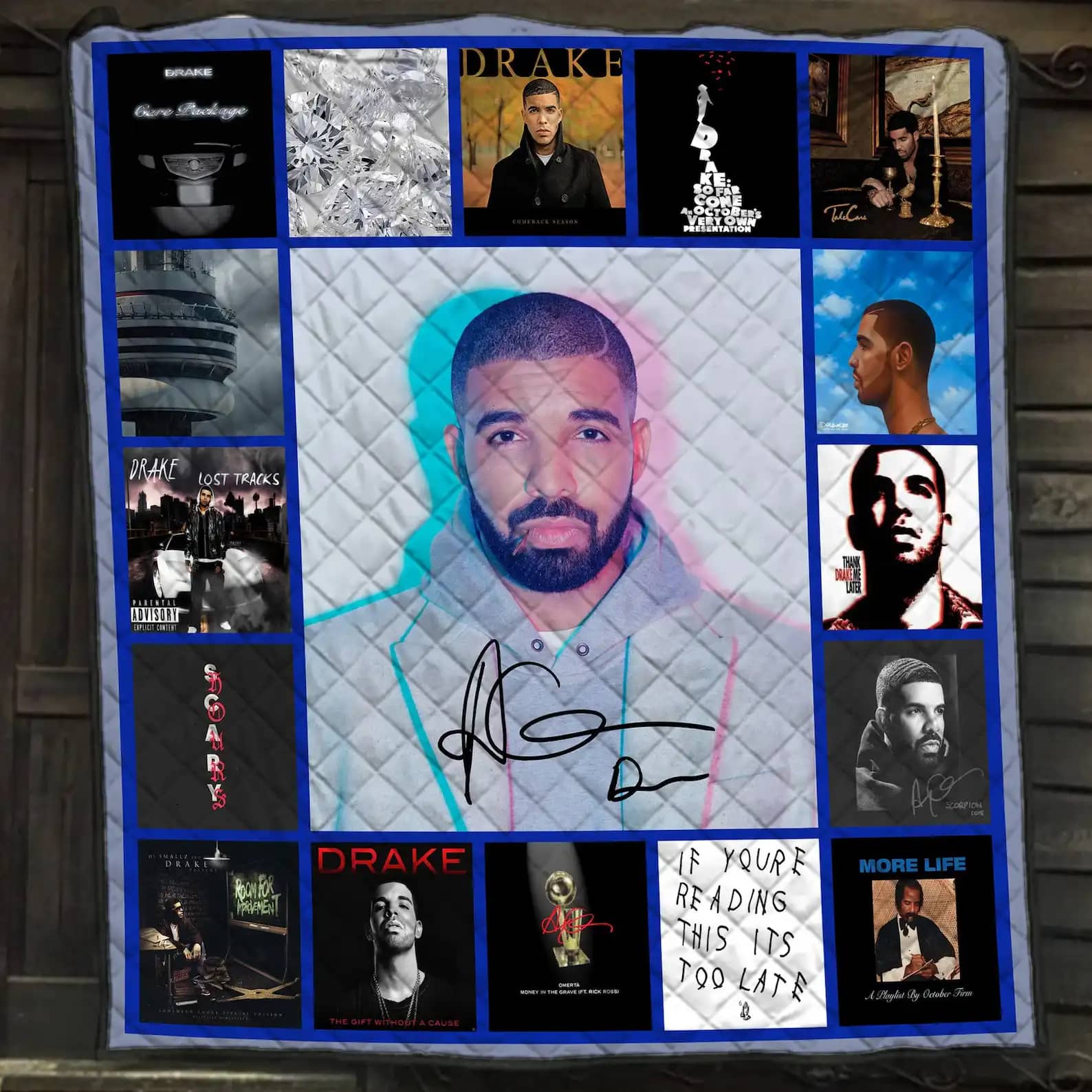 Drake Rapper Albums Gift For Fans Blanket Hip Hop R&b Pop Music Lovers Quilt
