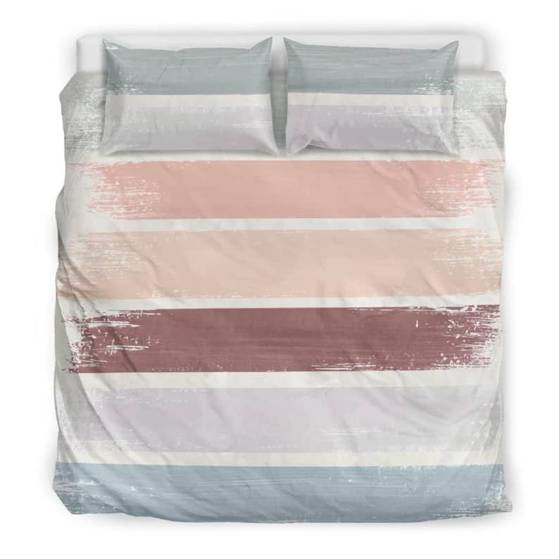 Inktee Store - Earth Tone Brush Strokes Pastel Color Stripes For A Elegant Artistic Bedroom Decor Quilt Bedding Sets Image
