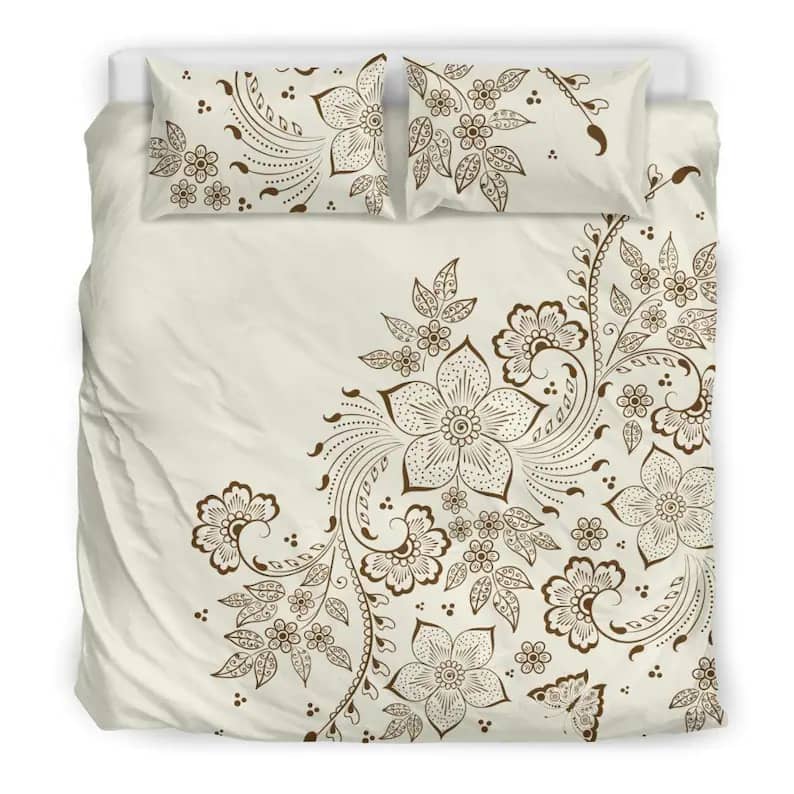 Inktee Store - Elegant Black And White Flower Ornamental Design For A Fancy Sweet Sleep Quilt Bedding Sets Image