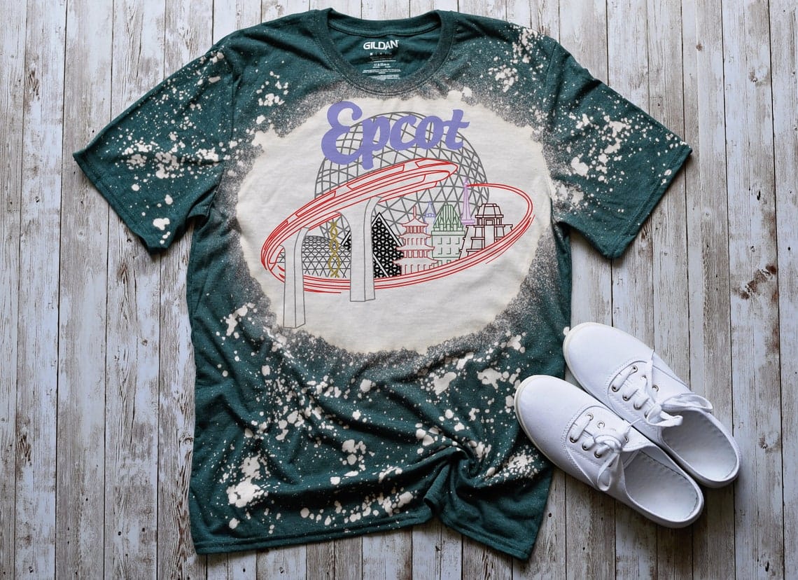 Inktee Store - Epcot Park Disney Anniversary Unisex Bleached Shirt Image