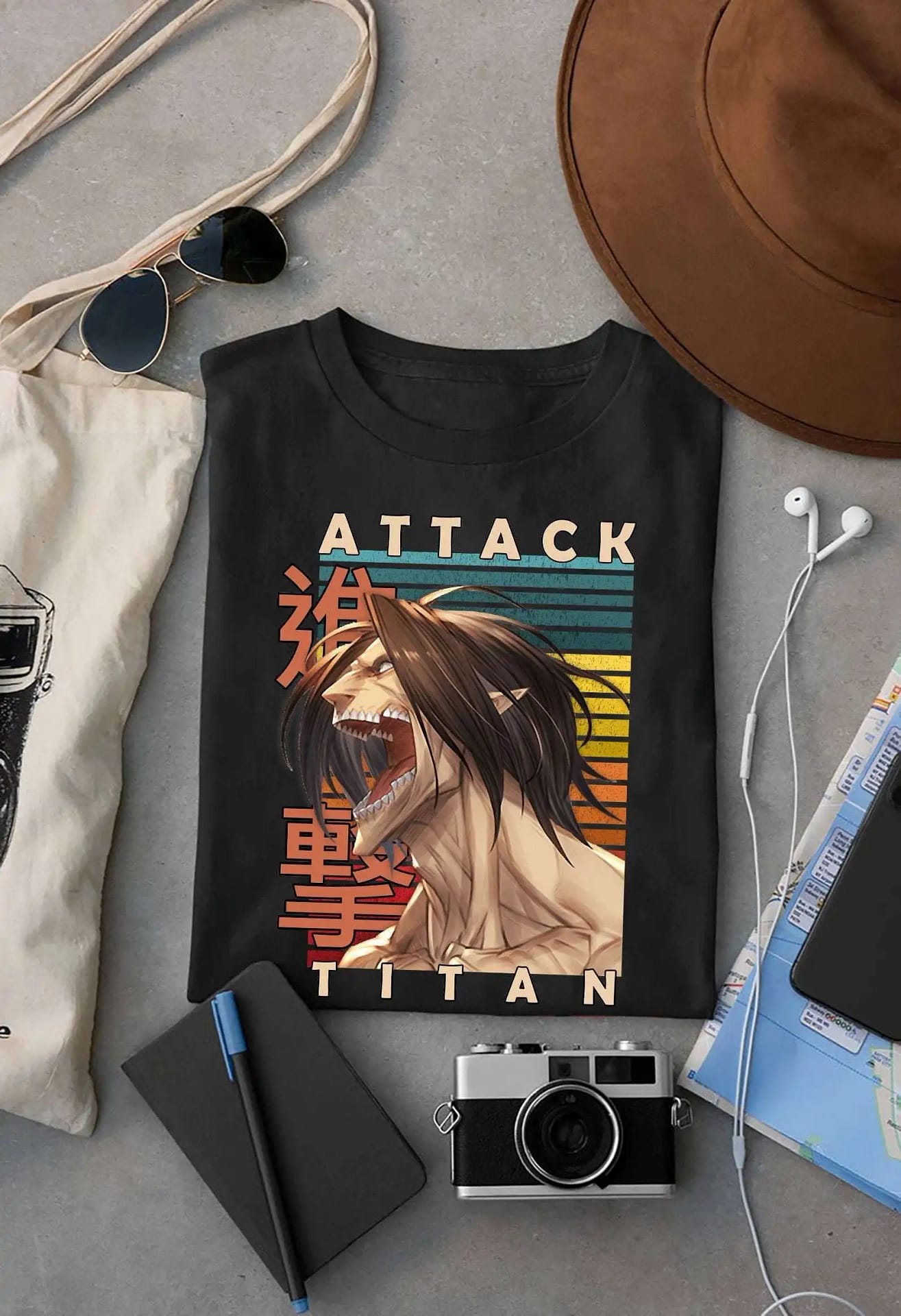 Eren Titan Form Attack On Aot War Hammer Manga Anime Men'S T Shirt