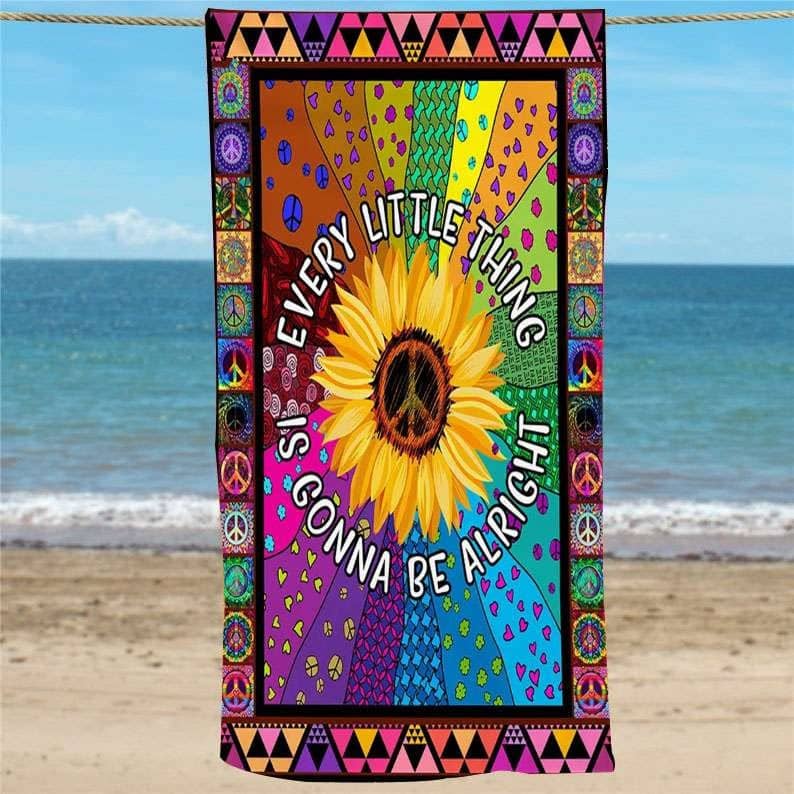 Inktee Store - Every Little Thing Is Gonna Be Alright Beach Towel Image