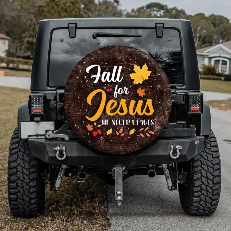 Fall For Jesus Vintage Tire Cover
