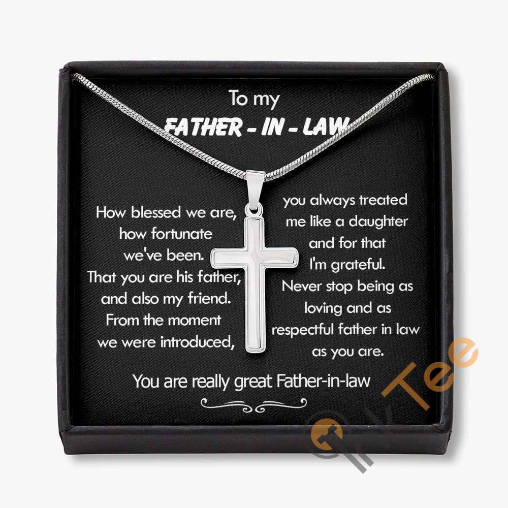 Father In Law Gift Fathers' Day Fathers Necklace From Daughter Ideas Cross Personalized Gifts