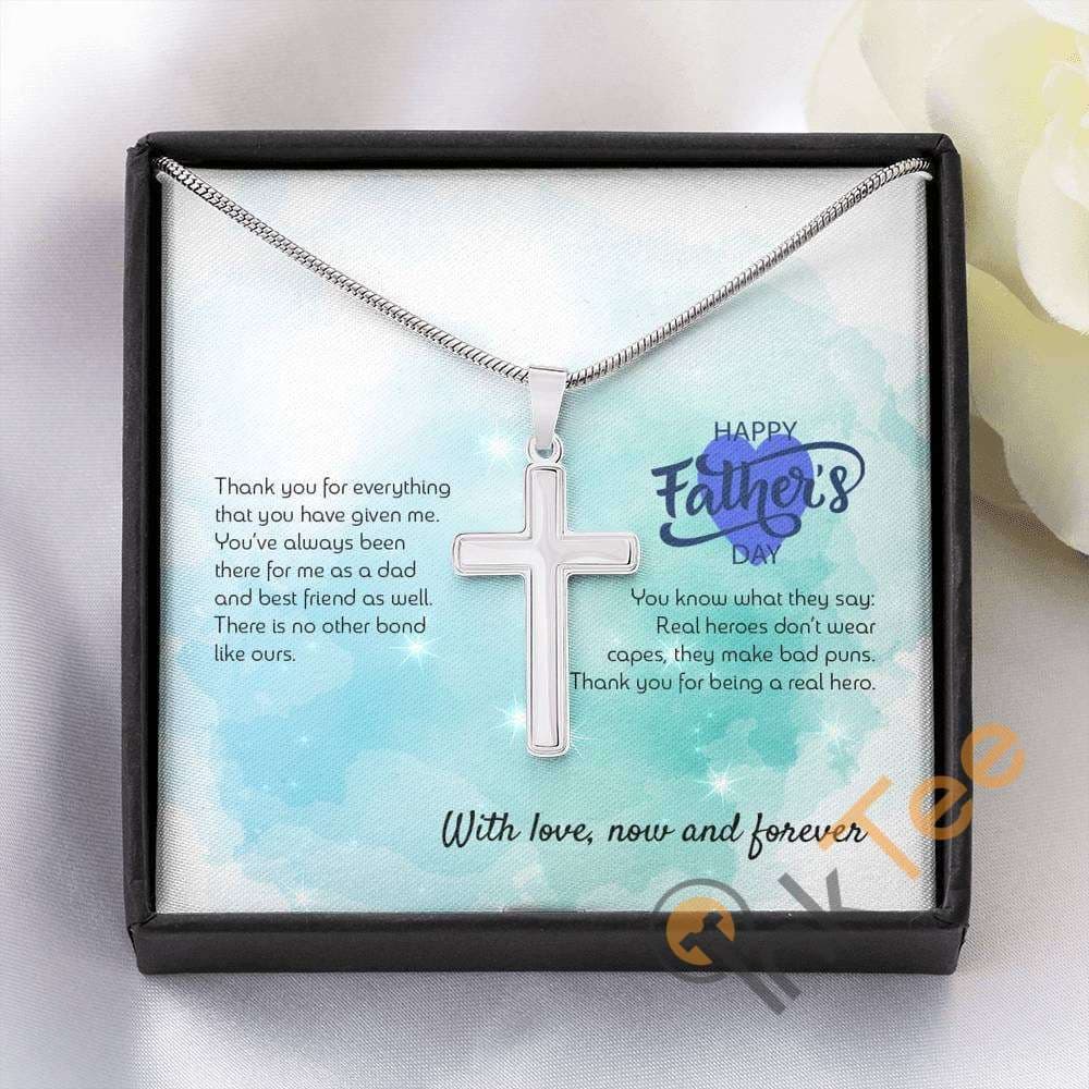 Fathers Day Cross Pendant 2 Necklace Personalized Gifts