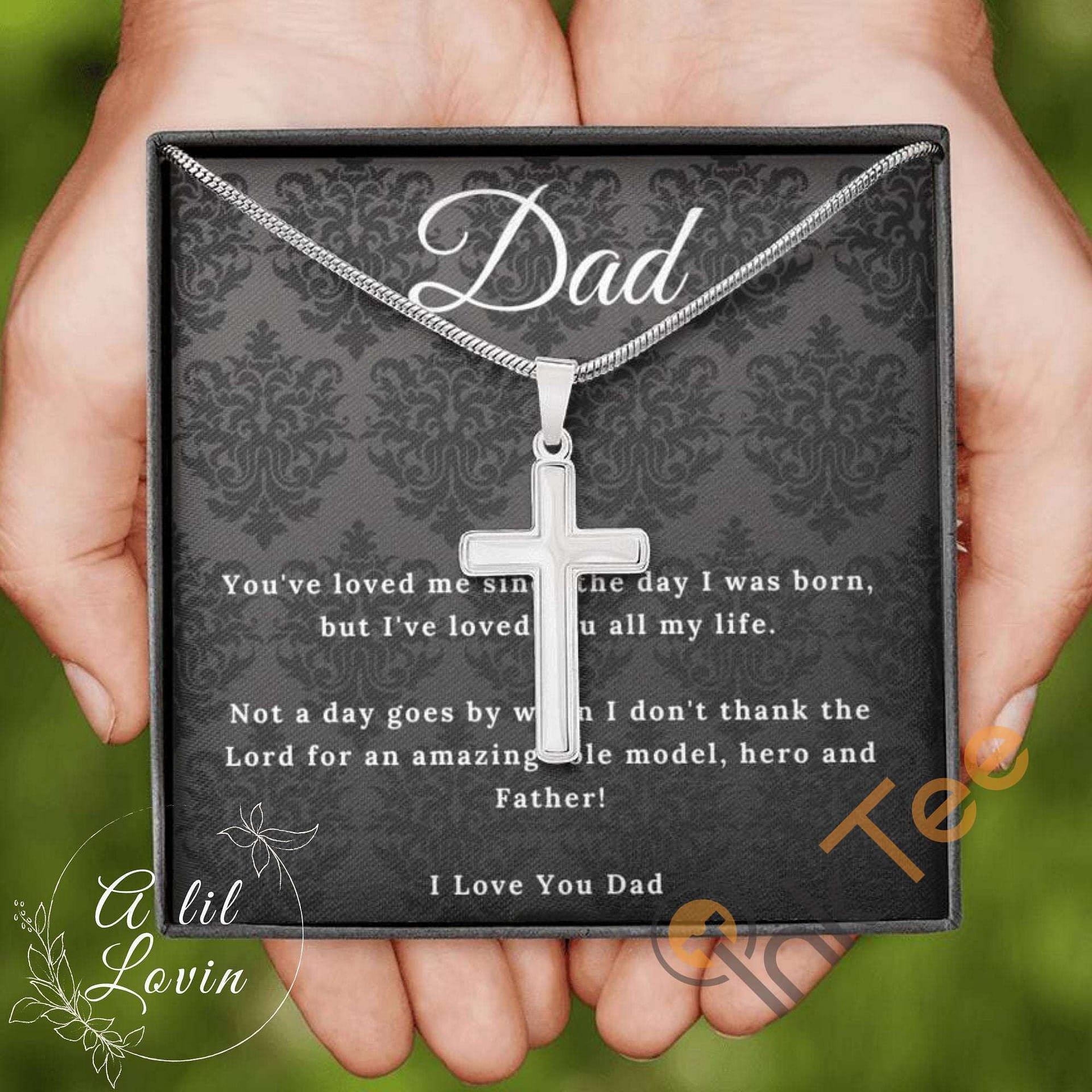 Father'S Day Cross Pendant Gift For Dad Necklace Jewellery Personalized Gifts