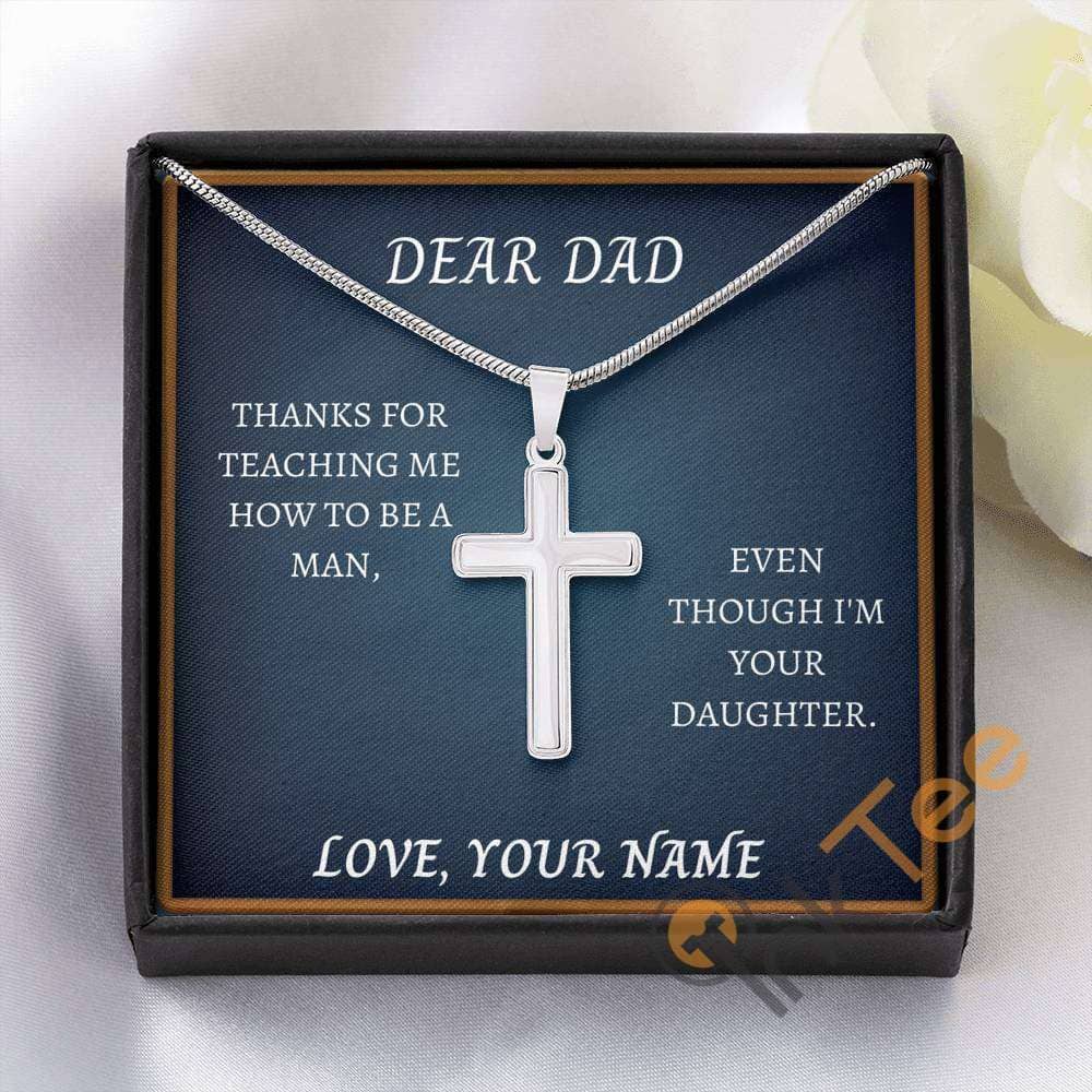 Fathers Day Gift For Dad Father'S From Daughter To Father Necklace Birthday Christmas Daddy Cross Personalized Gifts