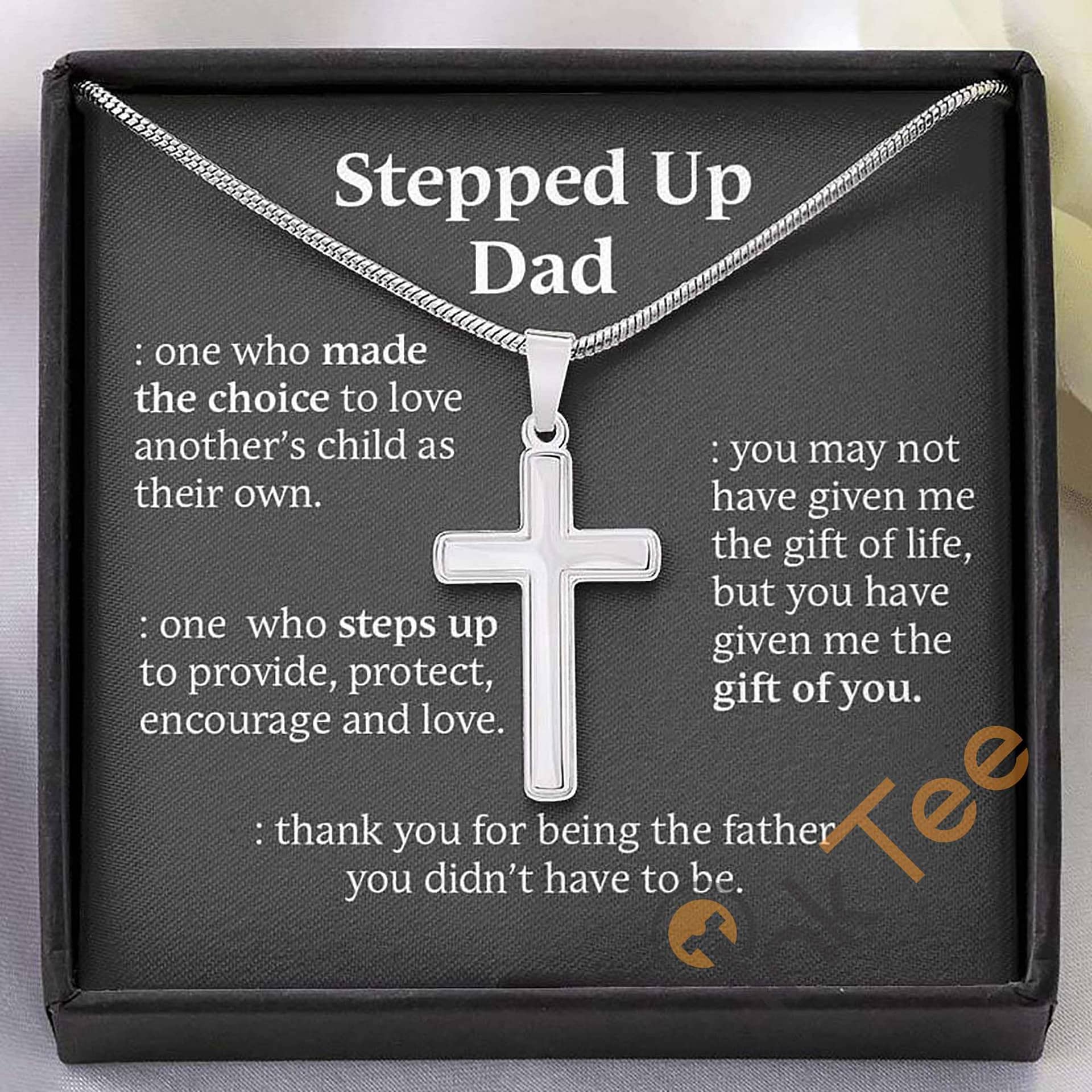 Fathers Day Gift For Dad Personalized With Message Card Idea Father Thanksgiving Cross Necklace Personalized Gifts