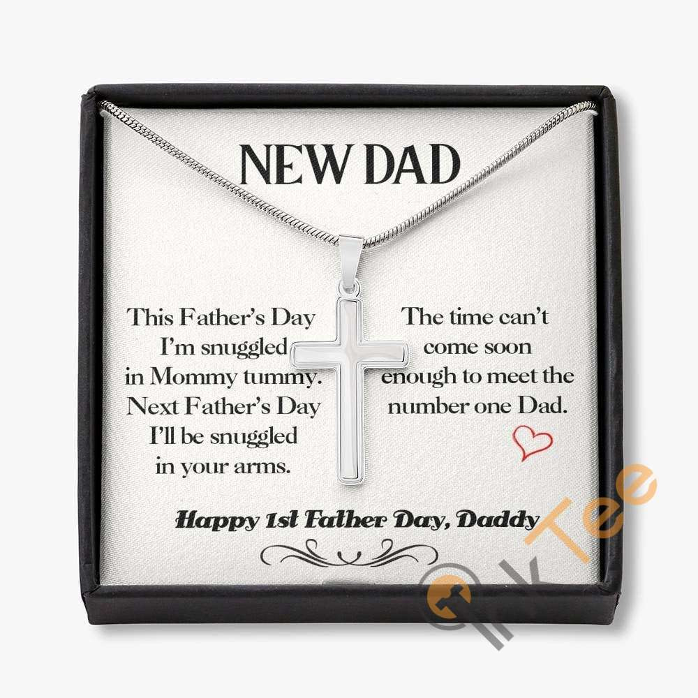 Father's Day Gift For New Dad To Be Gifts Idea Expectant Future First Fathers Cross Necklace Personalized Gifts