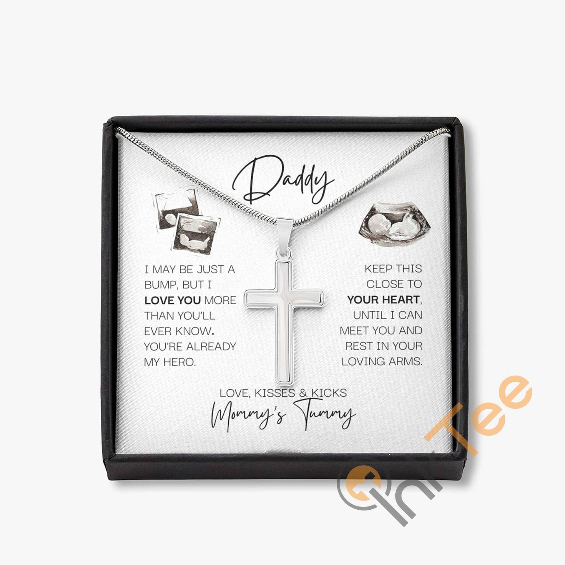 Fathers Day Gift Jewelry For Expecting Dad Personalized Engraved Stainless Steel Cross Pendant Necklace With Chain 1St Father'S Personalized Gifts