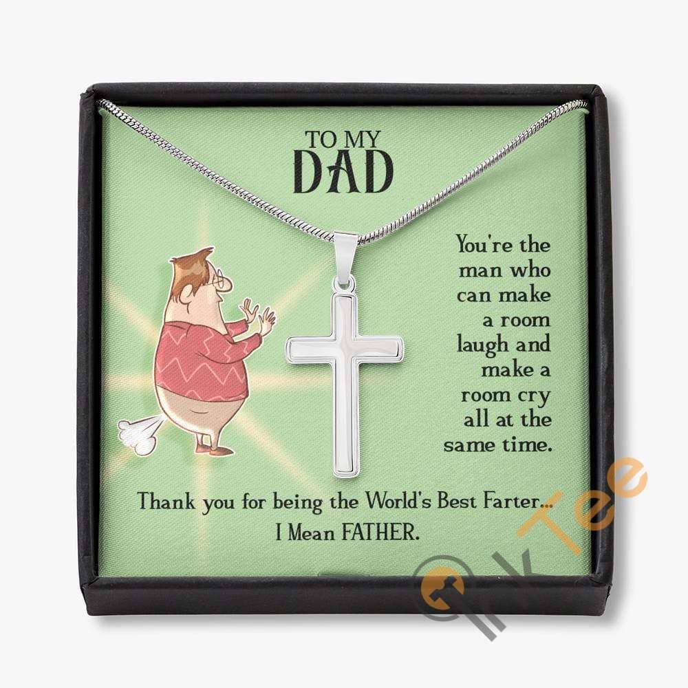 Father'S Day Necklace Stainless Steel Funny Gift Personalized For Dad Cross Personalized Gifts