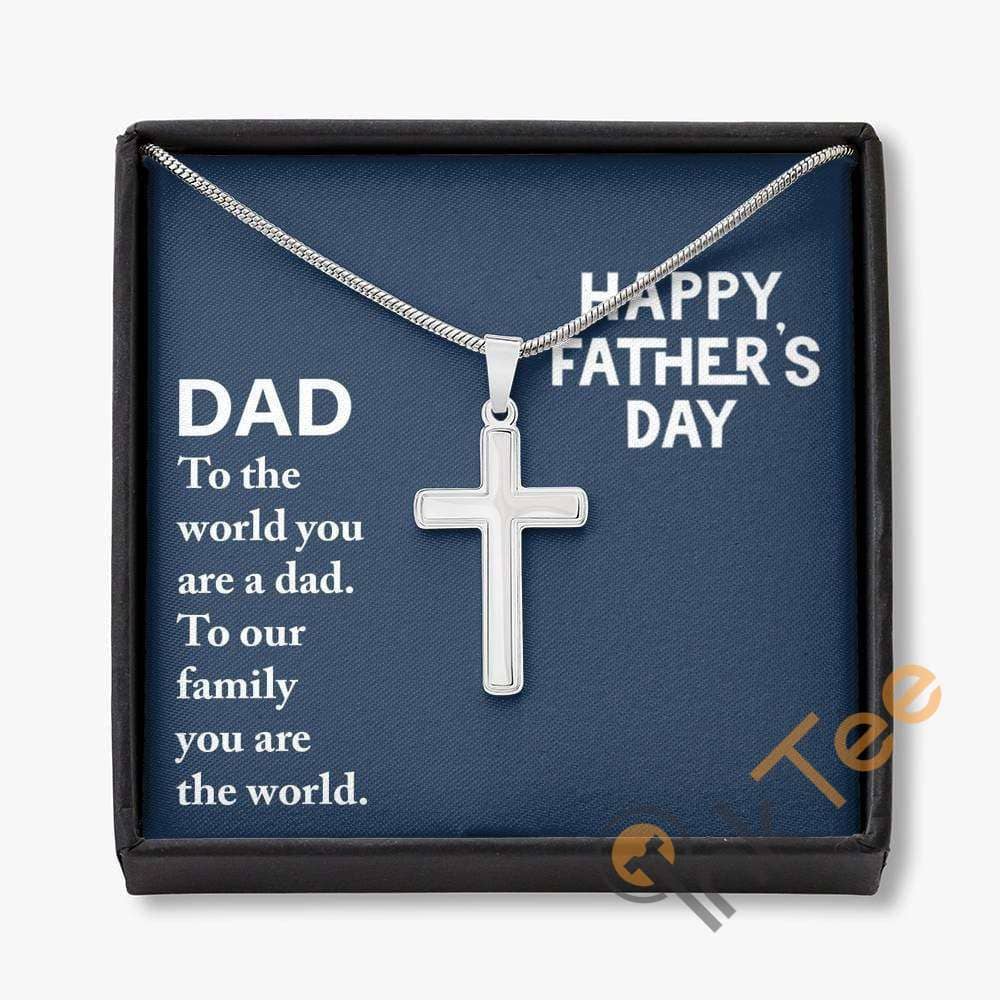 Father'S Day Stainless Steel Personalized Gift For Dad Cross Necklace Personalized Gifts