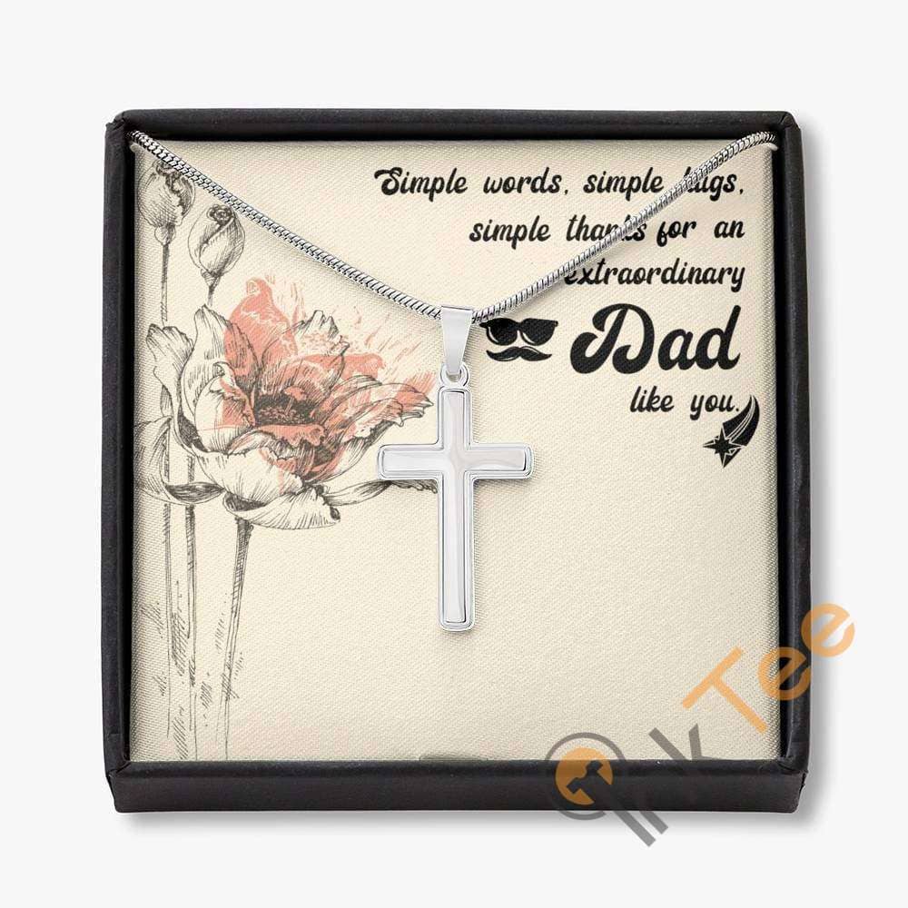 First Father'S Day Gift Time Dad For Cross Necklace Personalized Gifts