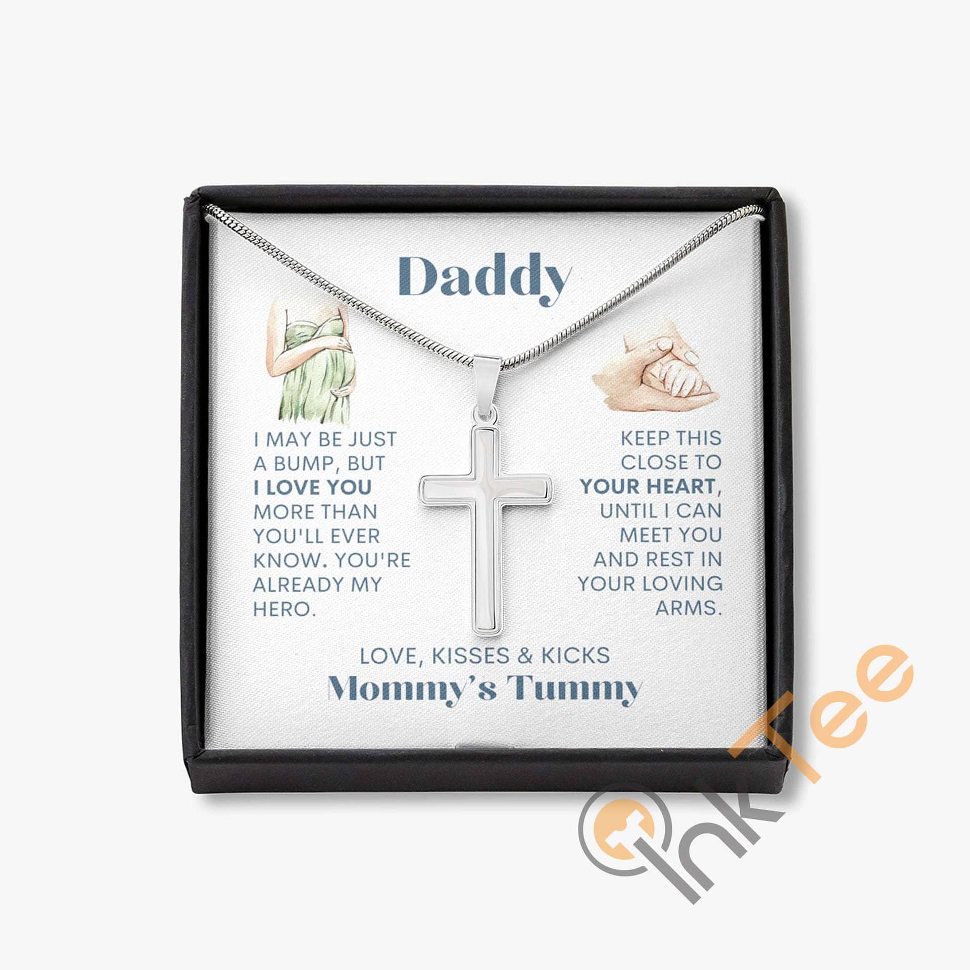First Time Dad Gift Idea Present For Expecting Expectant Father 1St Father'S Day Cross Necklace Personalized Gifts