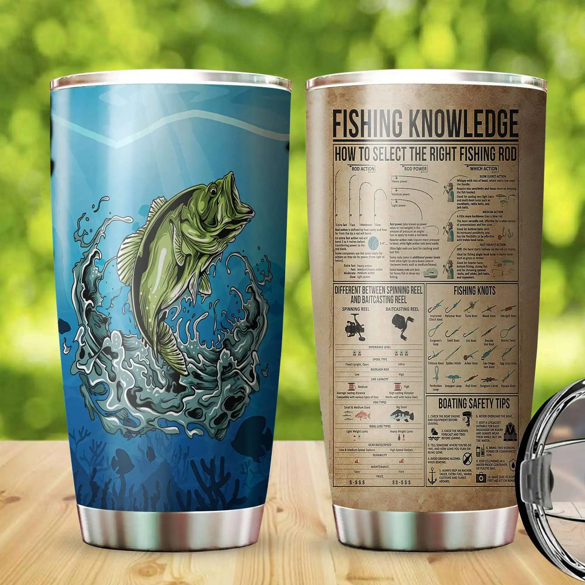Fishing Knowledge Sublimate Love Gift Stainless Steel Tumbler