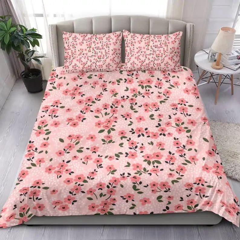 Floral Pink Bedroom Decor Gifts Idea For Girls Quilt Bedding Sets