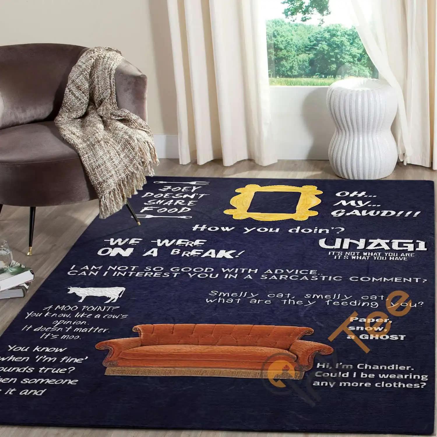 Friends Tv Series Quotes Typography Rug