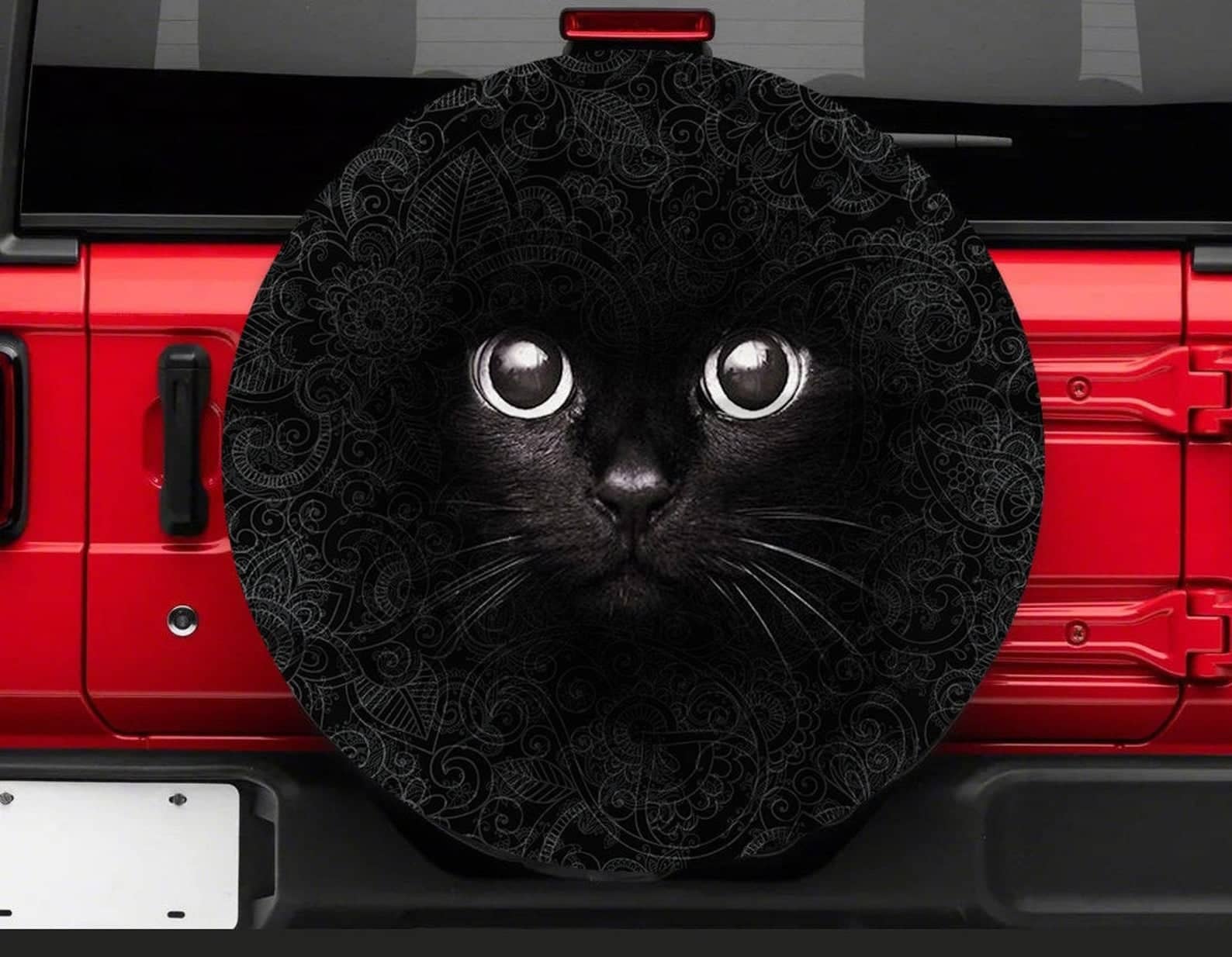 Inktee Store - Funny Black Cat Tire Cover Image