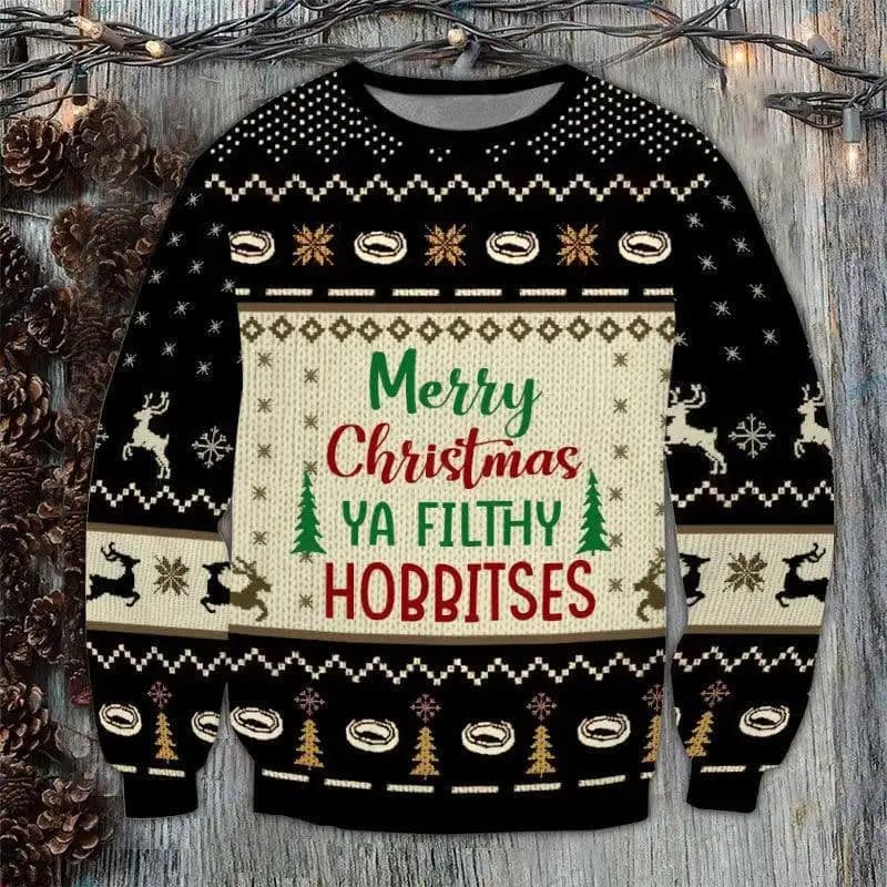 Funny Christmas Merry Ya Filthy Hobbies Ugly Sweater