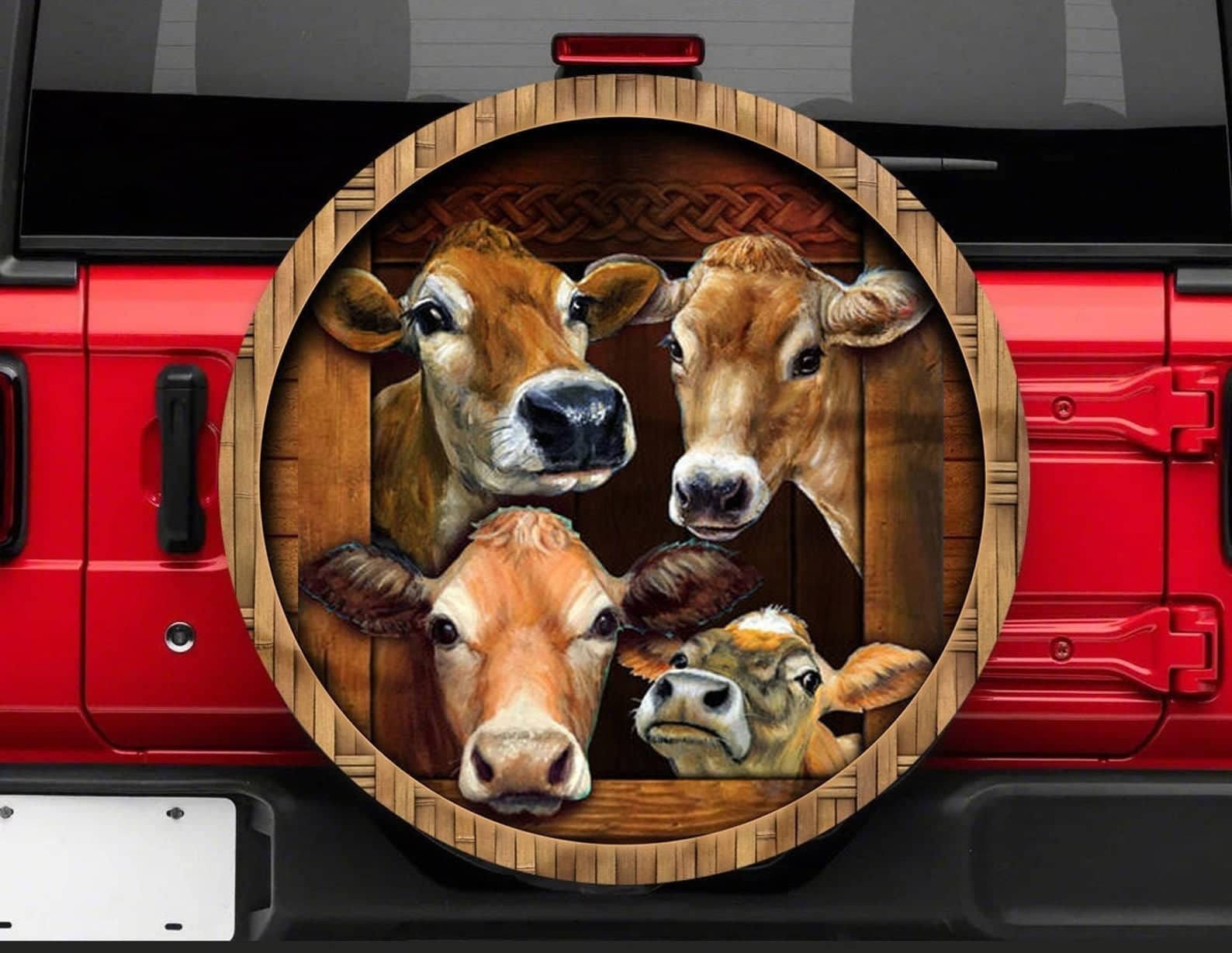 Inktee Store - Funny Cows Face Tire Cover Image