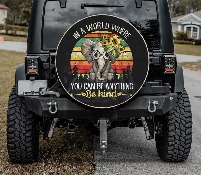 Funny Elephant Face Tire Cover
