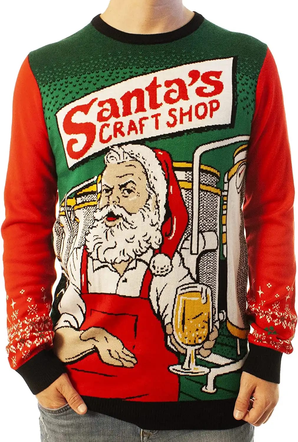 Funny Santa Craft Shop Black Ugly Sweater