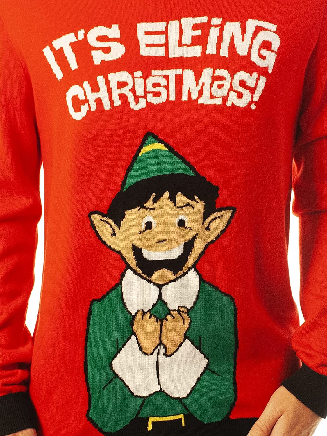 Inktee Store - Funny Santa Elfing Christmas Red Ugly Christmas Sweater Image