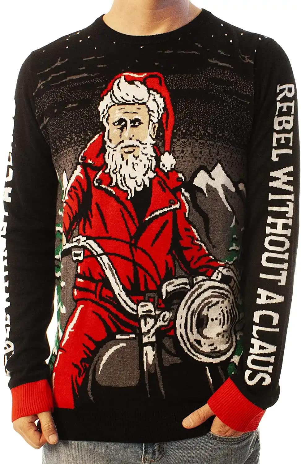 Funny Santa Rebel Black Ugly Sweater