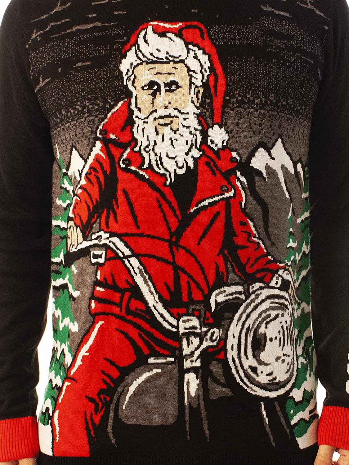 Inktee Store - Funny Santa Rebel Black Ugly Christmas Sweater Image