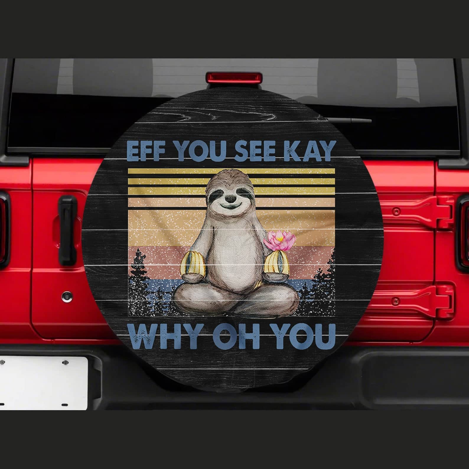 Inktee Store - Funny Sloth Custom Tire Cover Image