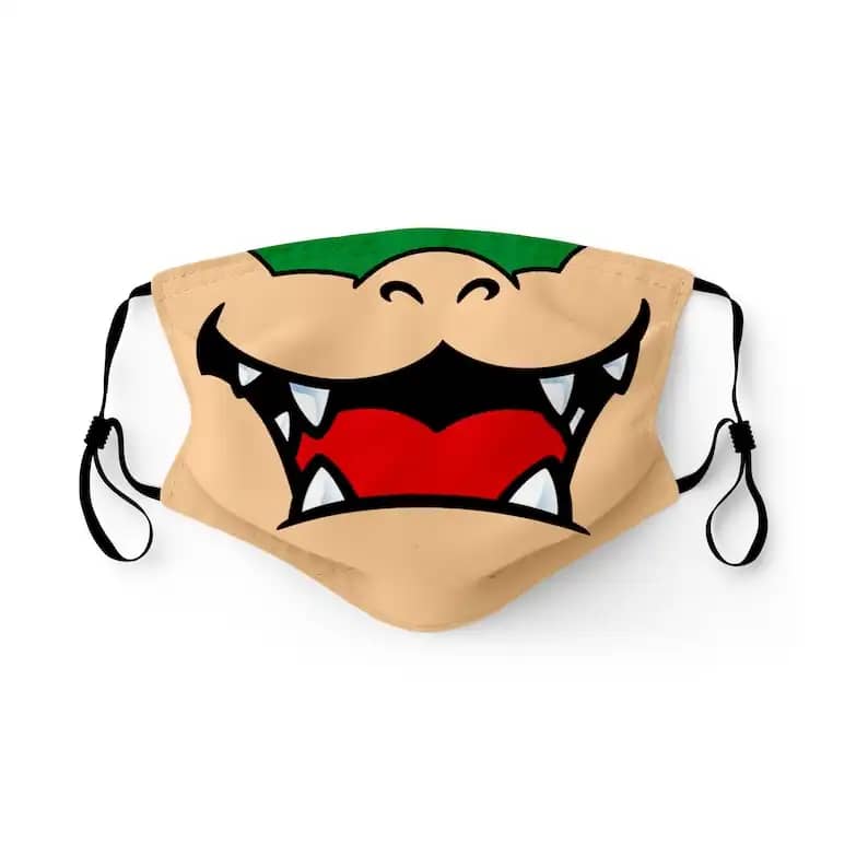 Fury Bowser Find The Princess In The Castle Bowser Mario Game Character'S Name Super Mario Face Mask