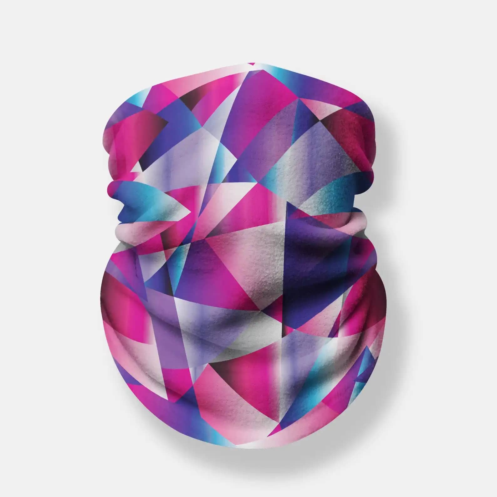 Geometric Pink And Lavender Triangles Neck Gaiter