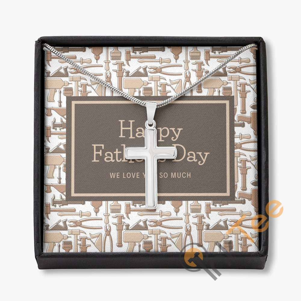 Gift For Dad Father's Day Christian Cross Necklace Personalized Gifts