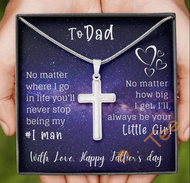 Gift For Fathers Day From Daddy'S Little Girl Ideas Daddy Daughter Cross Necklace Personalized Gifts