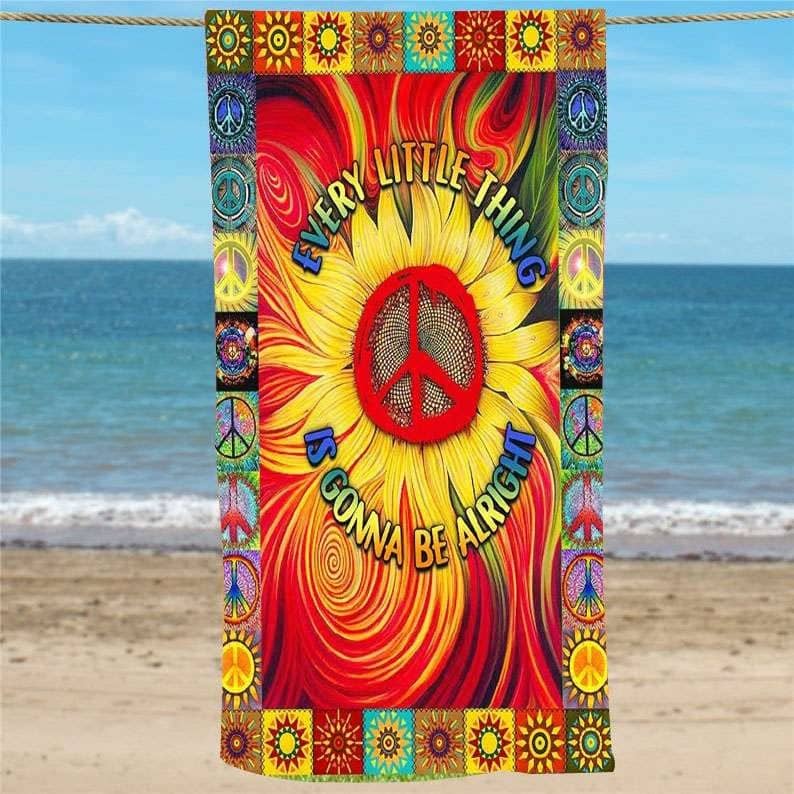 Inktee Store - Gonna Be Alright Hippie Art Beach Towel Image