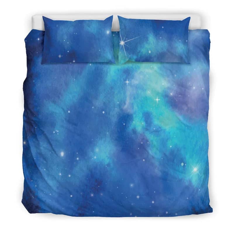 Inktee Store - Gorgeous Blue Sky Fantasy Night Galaxy Design Quilt Bedding Sets Image