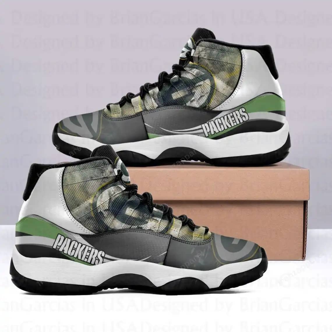 Green Bay Packers Custom Air Jordan 11 Sneakers