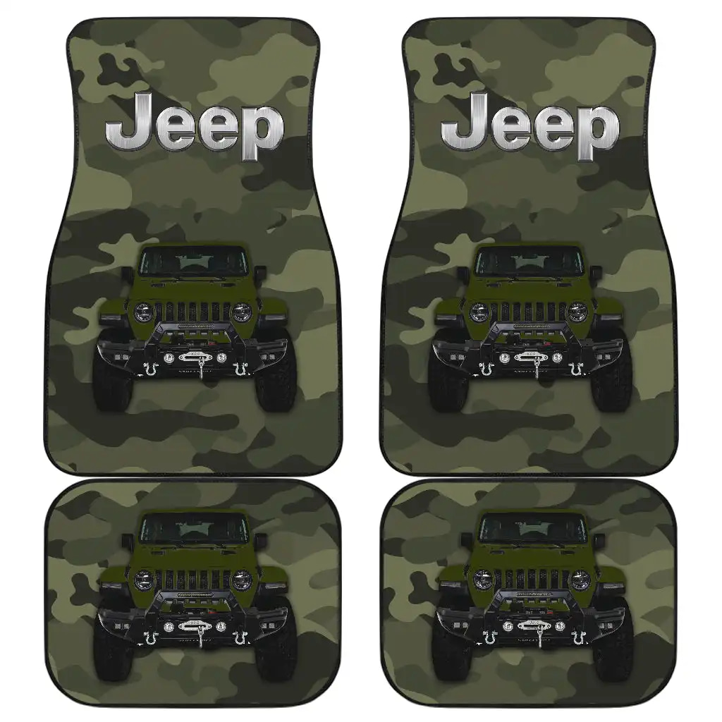 Green Jeep Camouflage Car Floor Mats