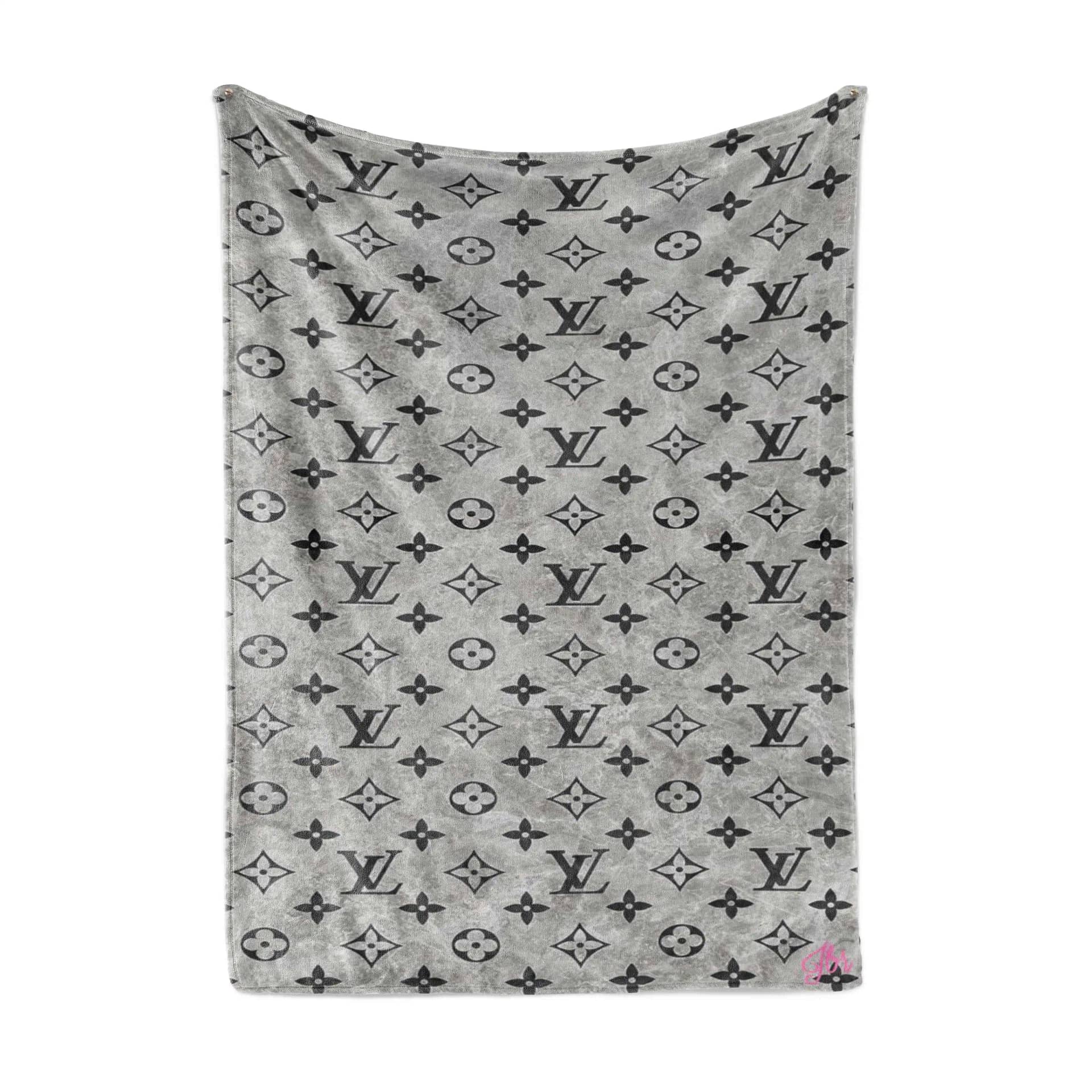 Grey Color Louis Vuitton Living Room Area Amazon No4021 Fleece Blanket