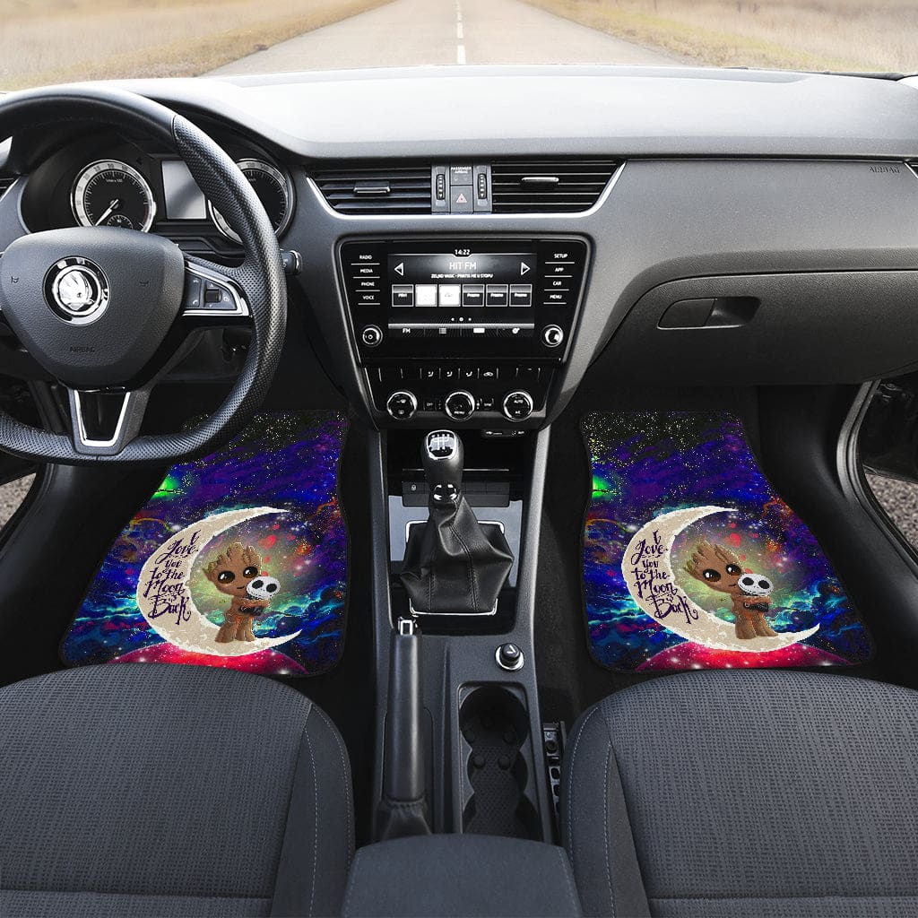 Inktee Store - Groot Hold Jack Skelington Love You To The Moon Galaxy Car Floor Mats Image