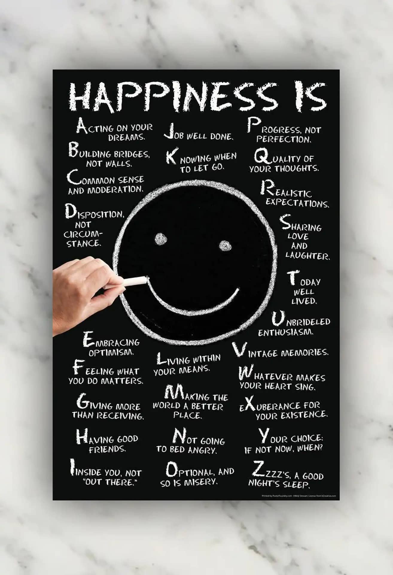 Happiness Is - Wall Decoration Poster Family Bar Restaurant Garage Cafe Art Metal Sign