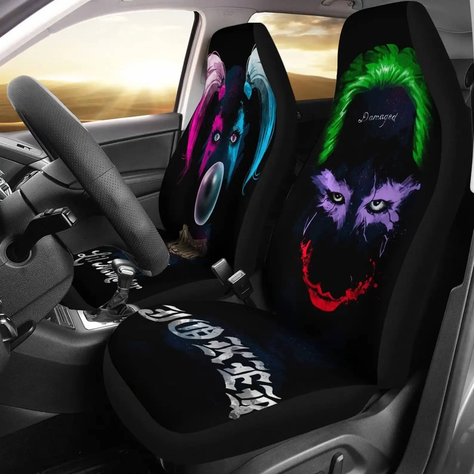 Harley Joker Custom Scary Face Car Seat Covers