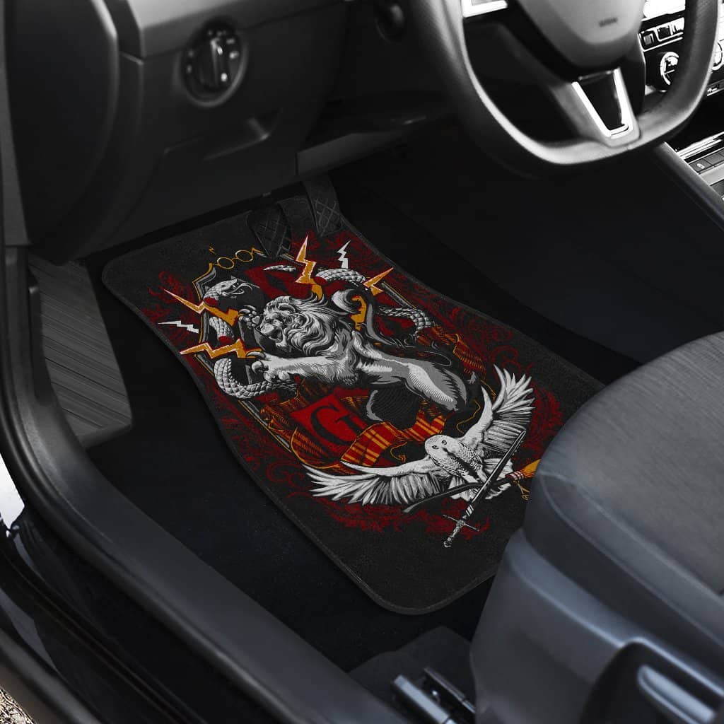 Inktee Store - Harry Potter 4 House Front And Back Car Floor Mats Image